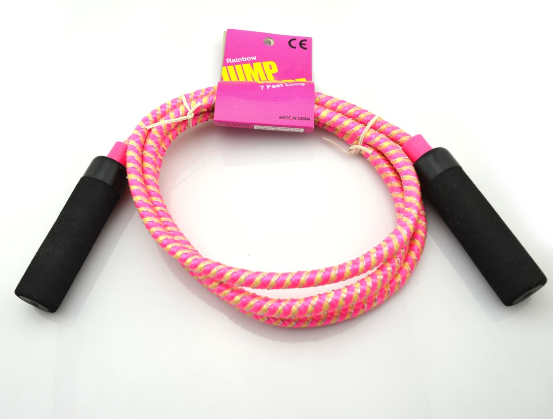 cuerda de saltar (cuerda de algodón rosa)